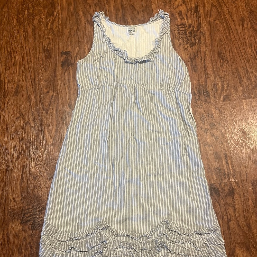 Converse dress size 4 grey white striped side zipper